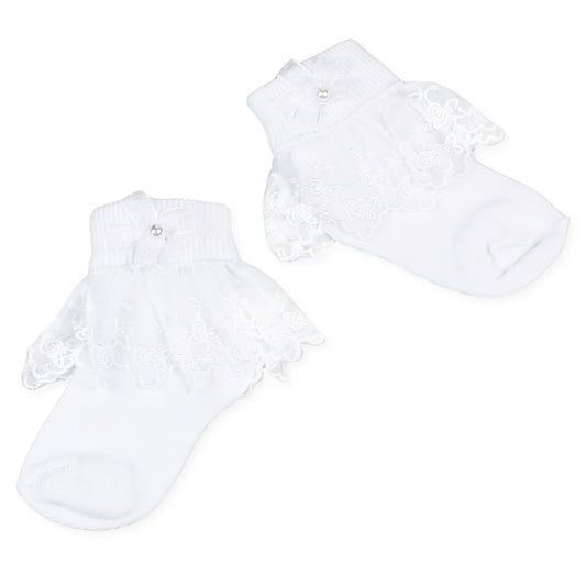Baby Girl Lace Ankle Socks - White - Pex Snowdrop