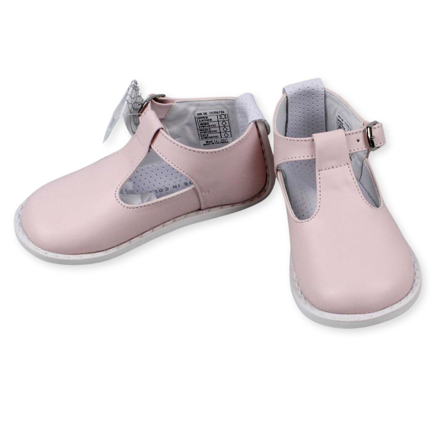 Pink Leather T Bar Shoe