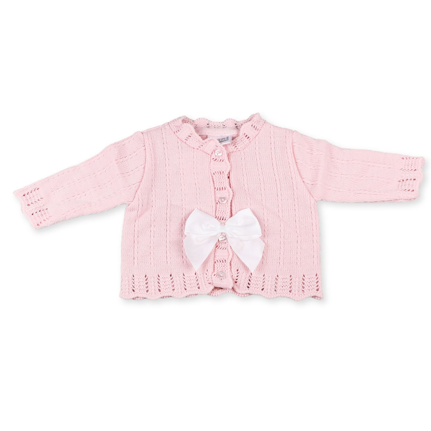 baby girl cardigan pink with bow in a spanish style