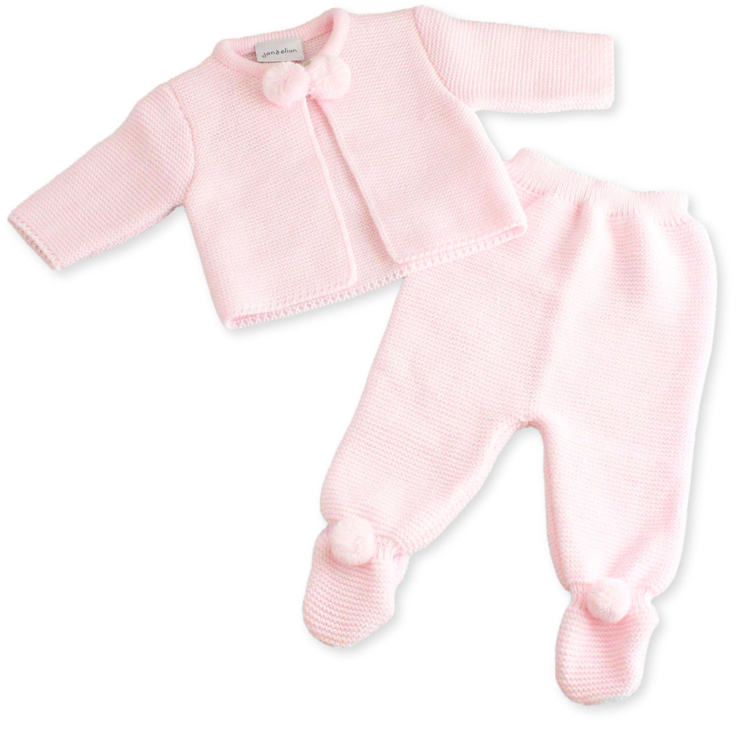 baby pink knitted tracksuit outfit pram set spanish style