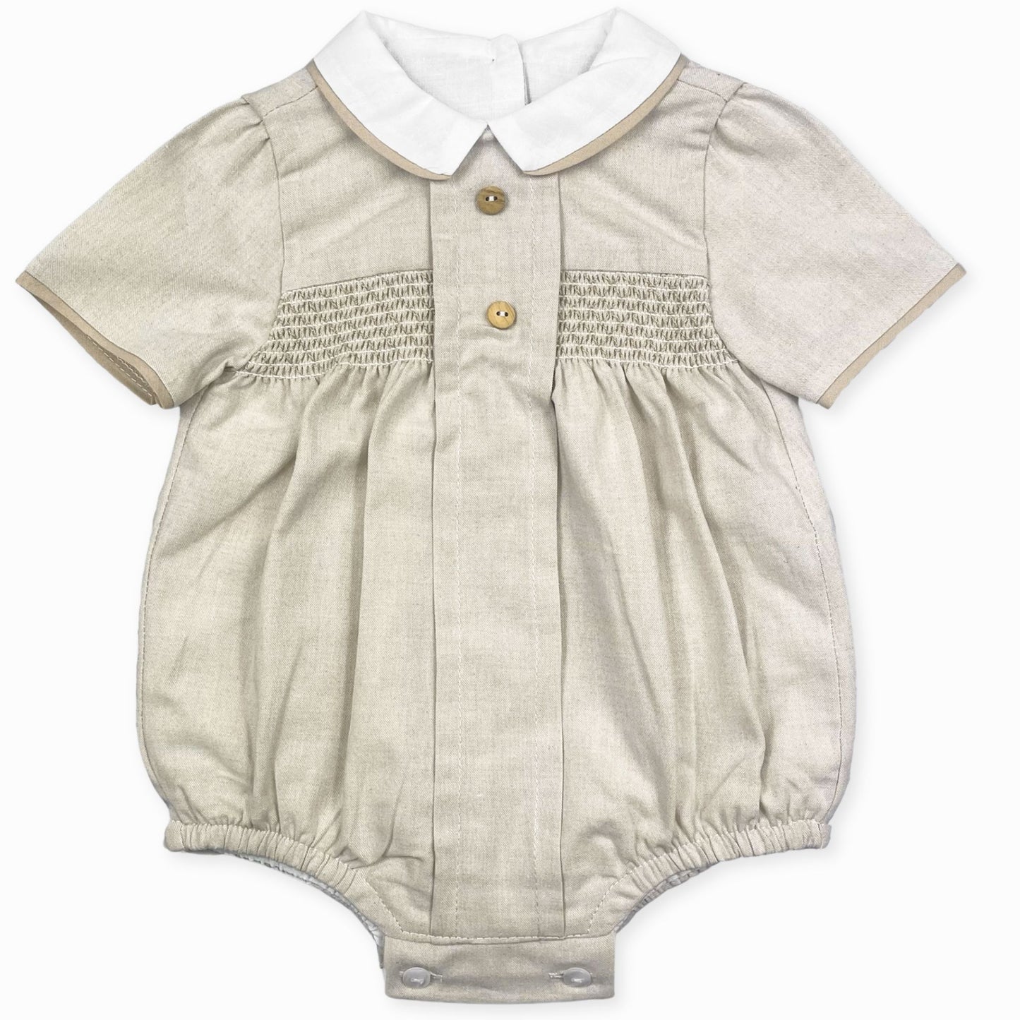 baby beige cotton romper