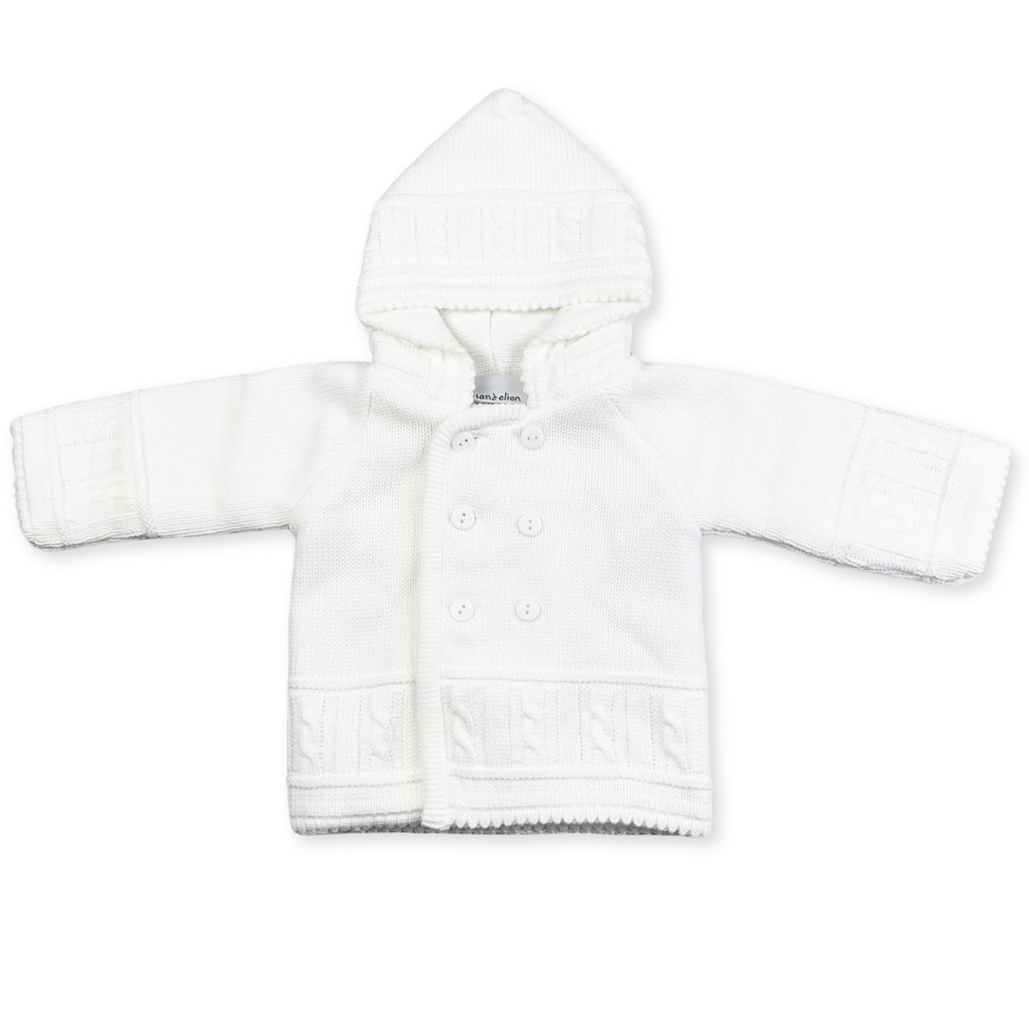 knited unisex baby cardigan white