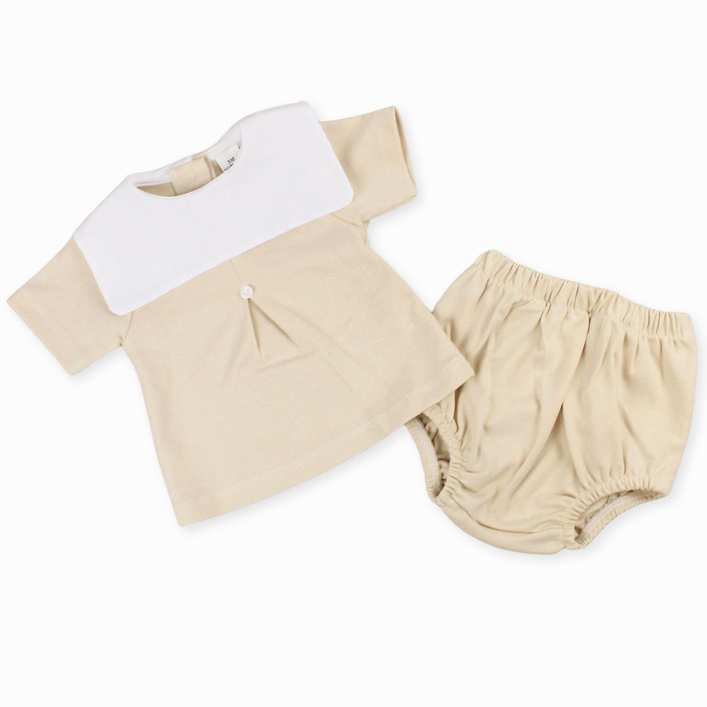 beige baby 2 piece outfit