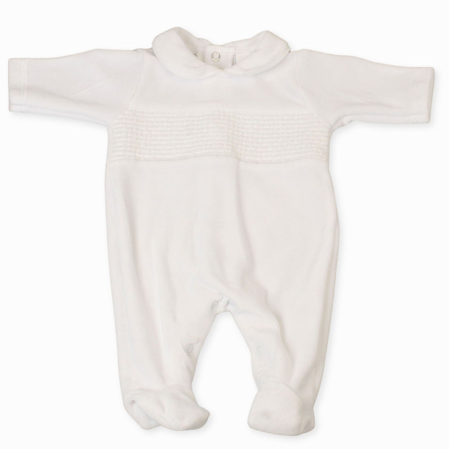 baby unisex white velour