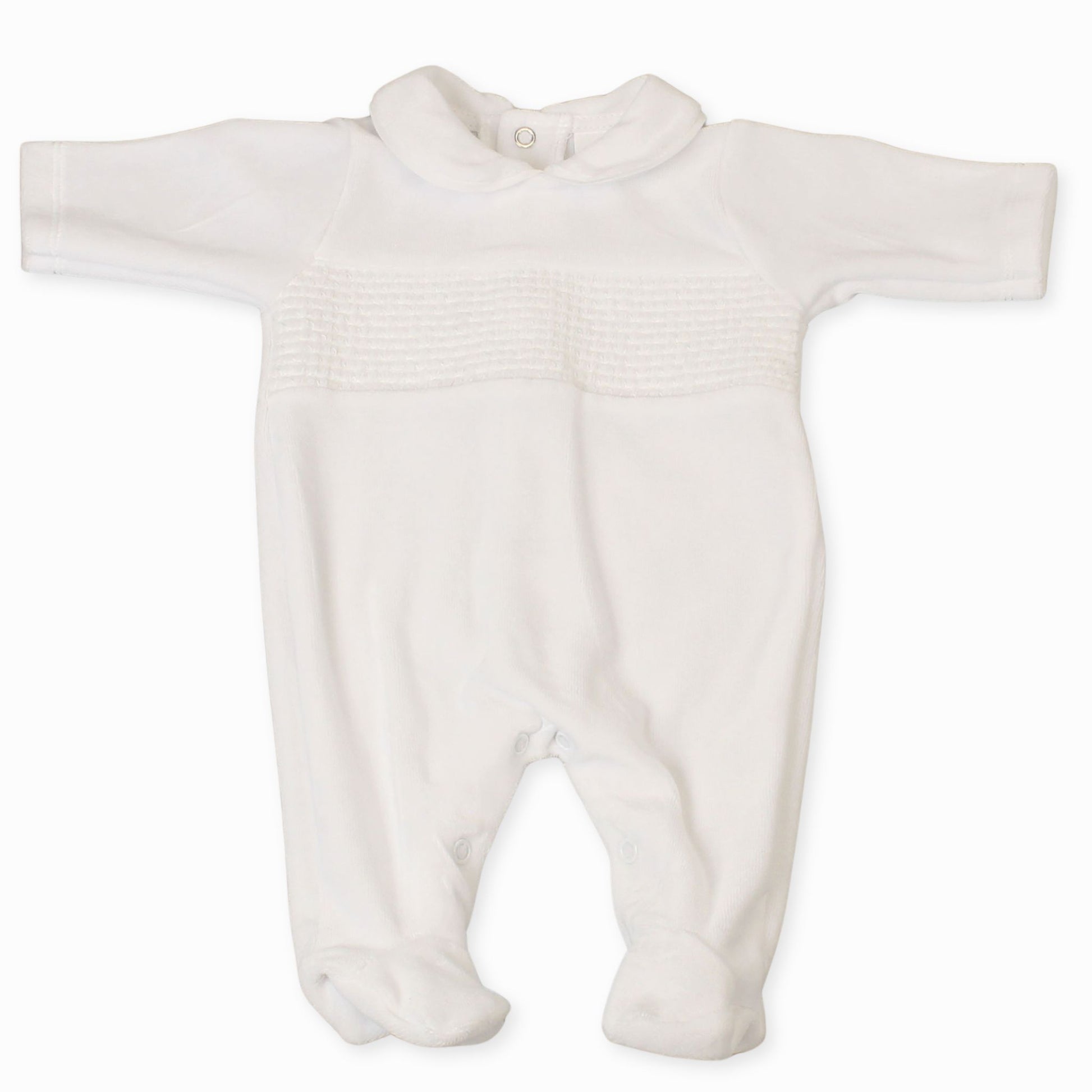 baby unisex white velour