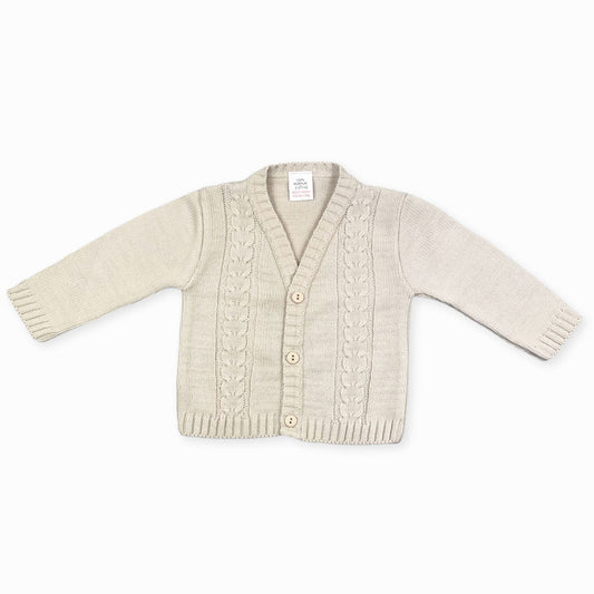 knitted beige baby boys cardigan