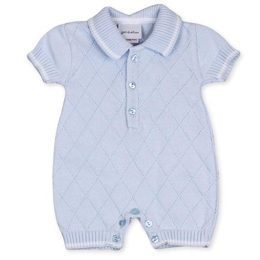 baby boy knitted outfit blue