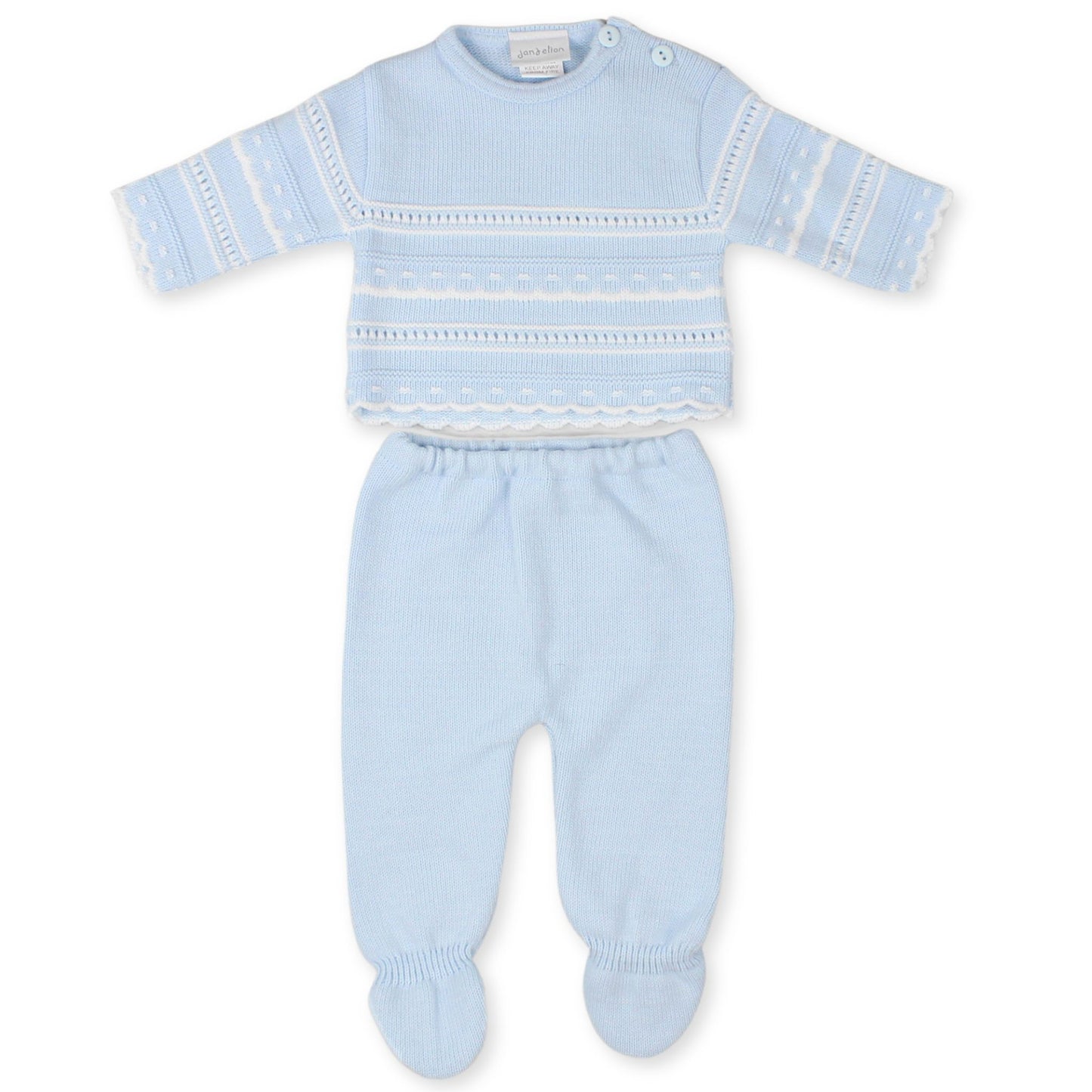 baby boys two piece knitted dandelion outfit