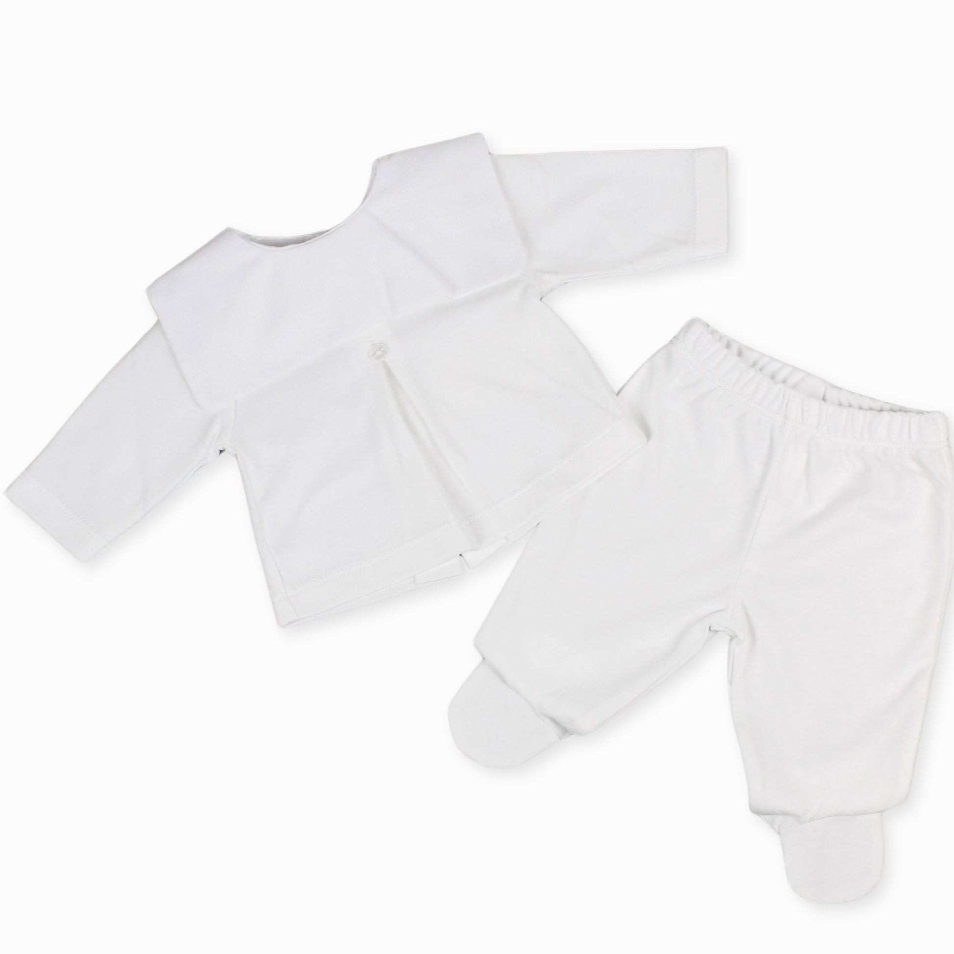 baby unisex white cotton outfit