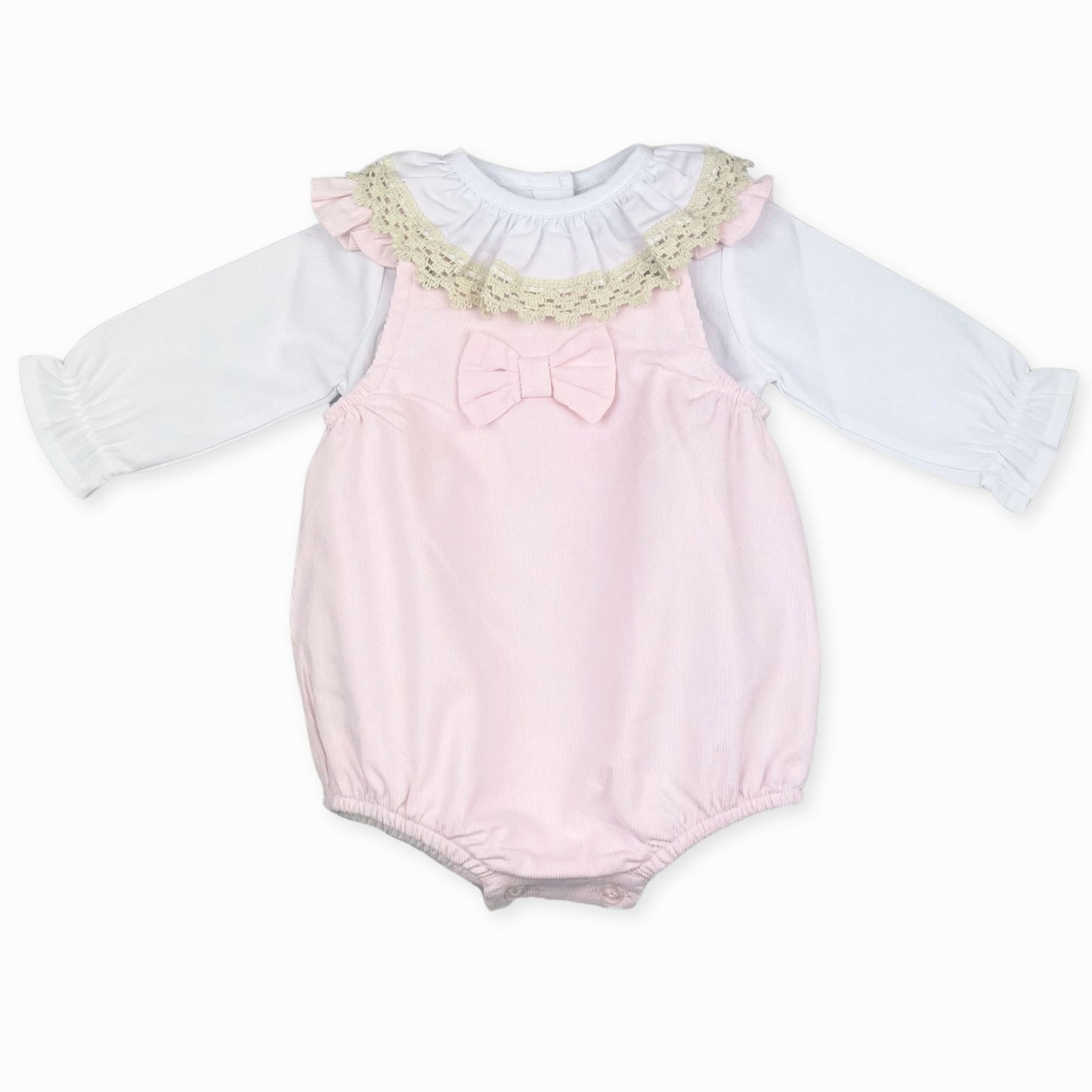 baby girl pink romper and blouse outfit spanish style