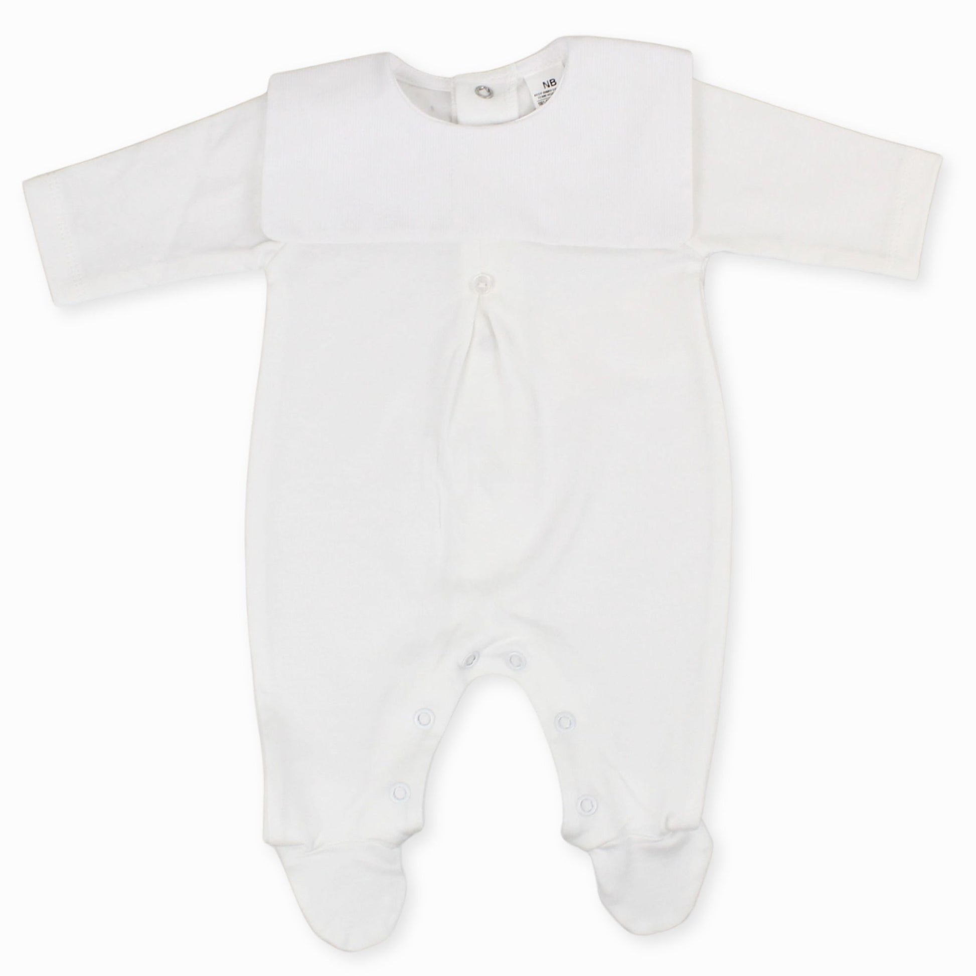 white baby unisex sleepsuit