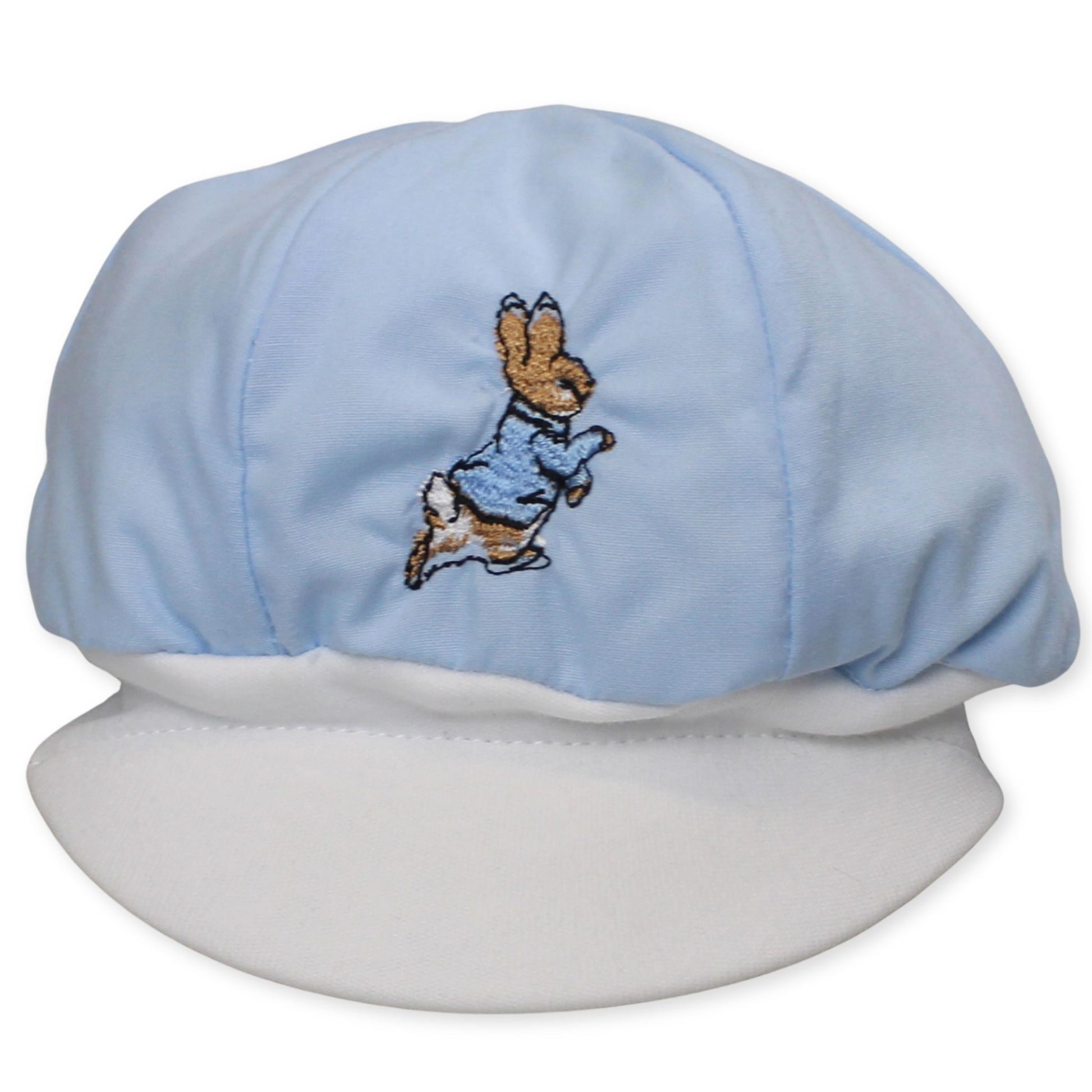 baby boy peaed summer cap blue with rabbit embroidery