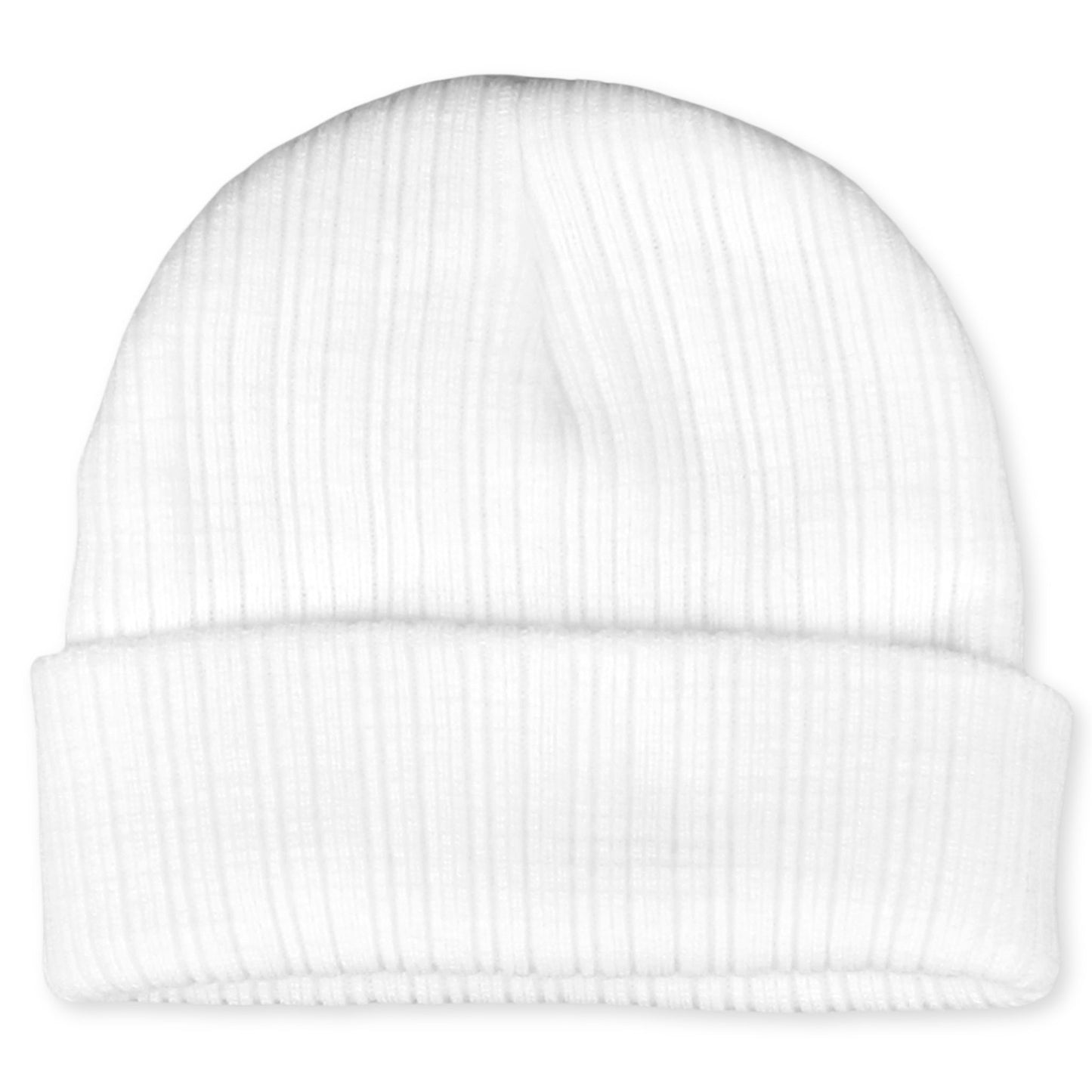 white knitted aby beanie hat newborn
