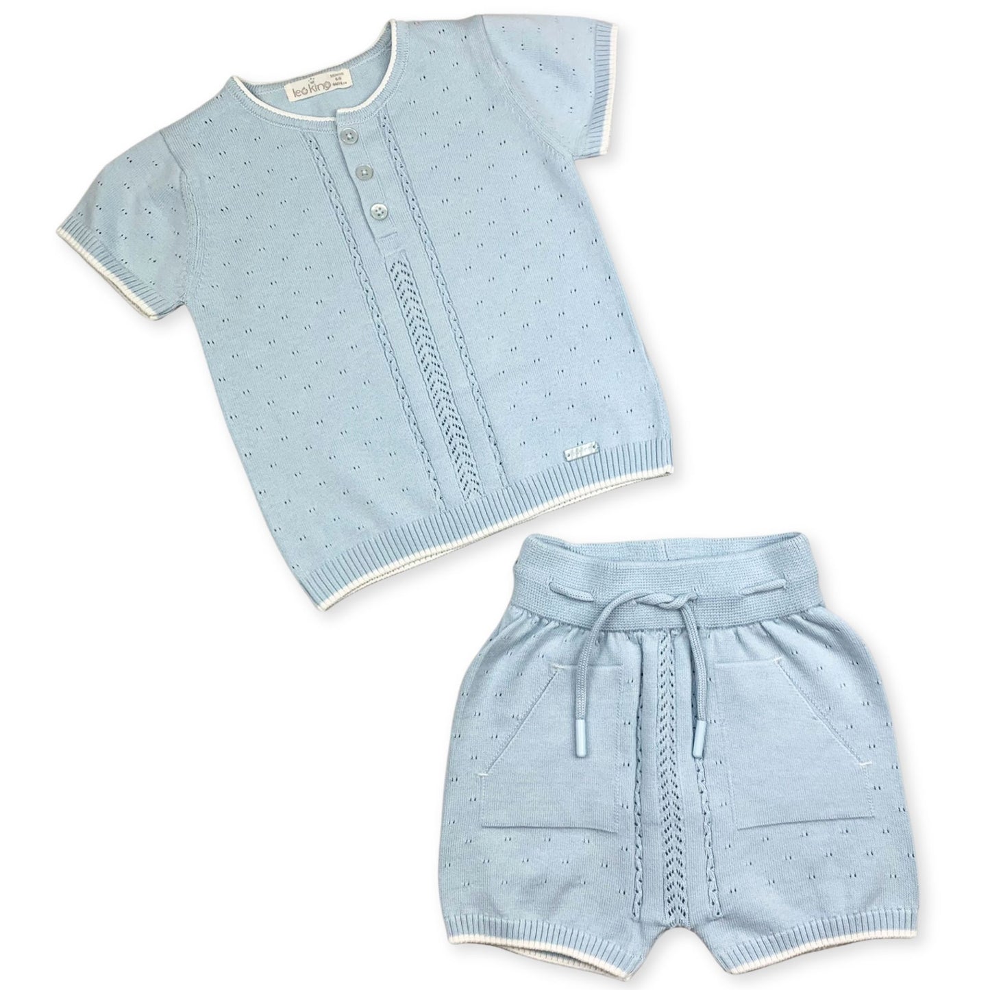 baby boys blue two piece summer outfit