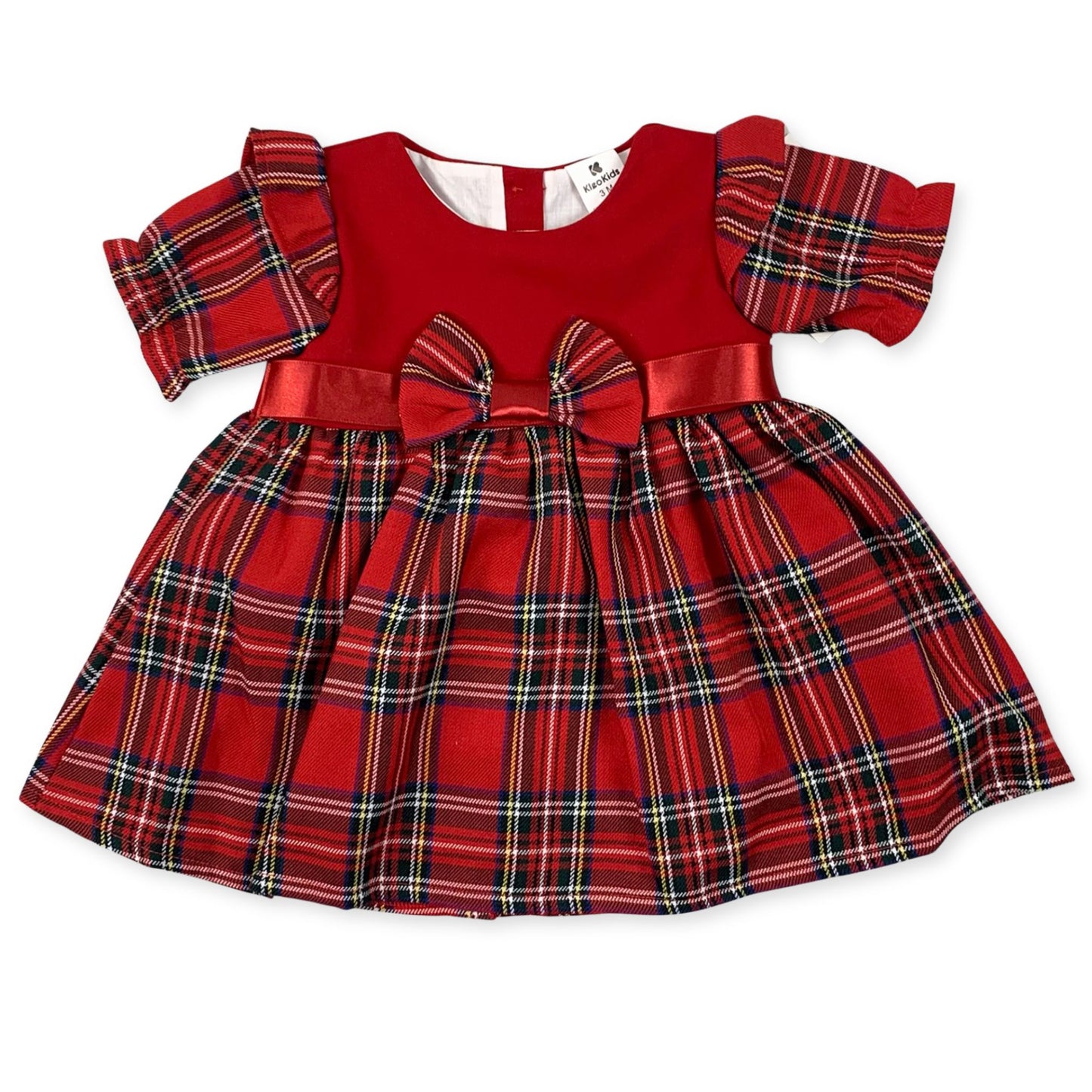 baby girls red tartan christmas dress