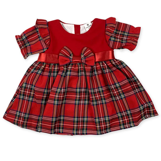 baby girls red tartan christmas dress