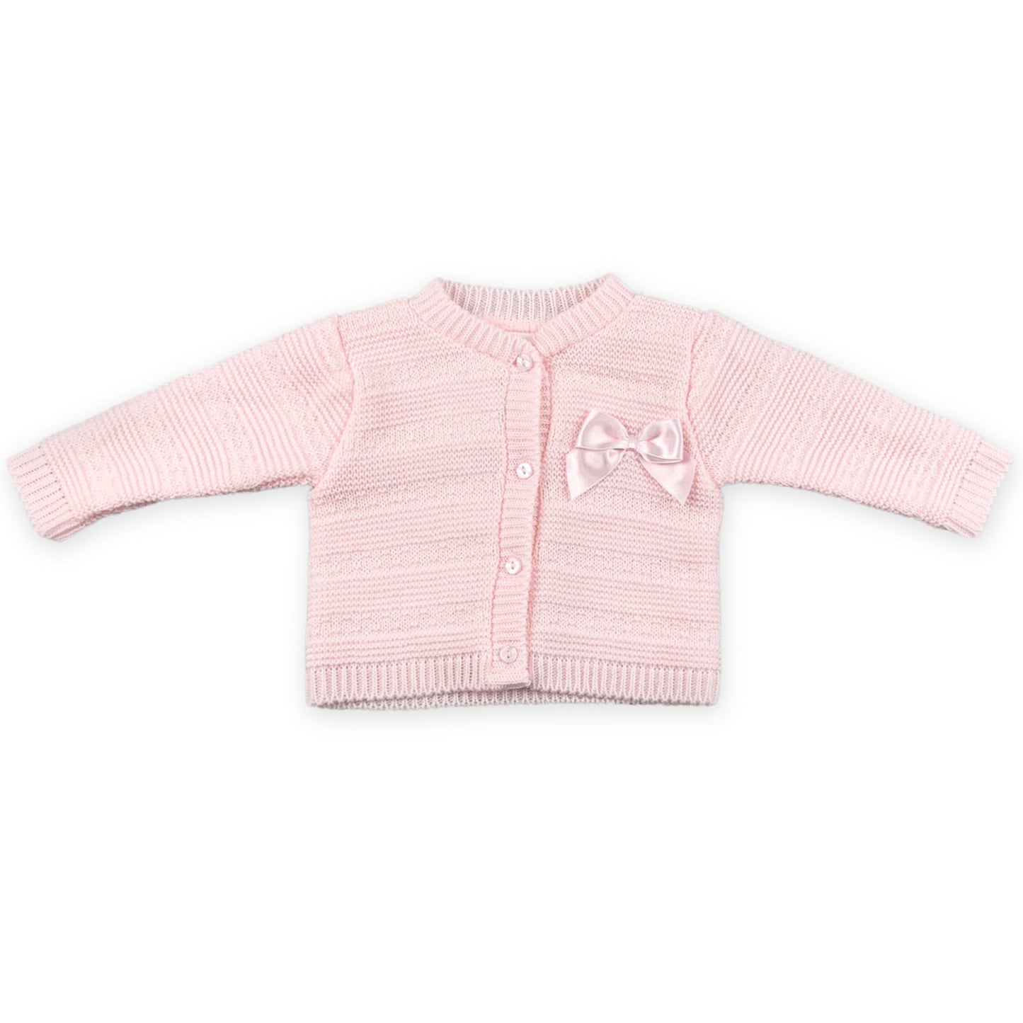 baby girl pink cardigan with single bow
