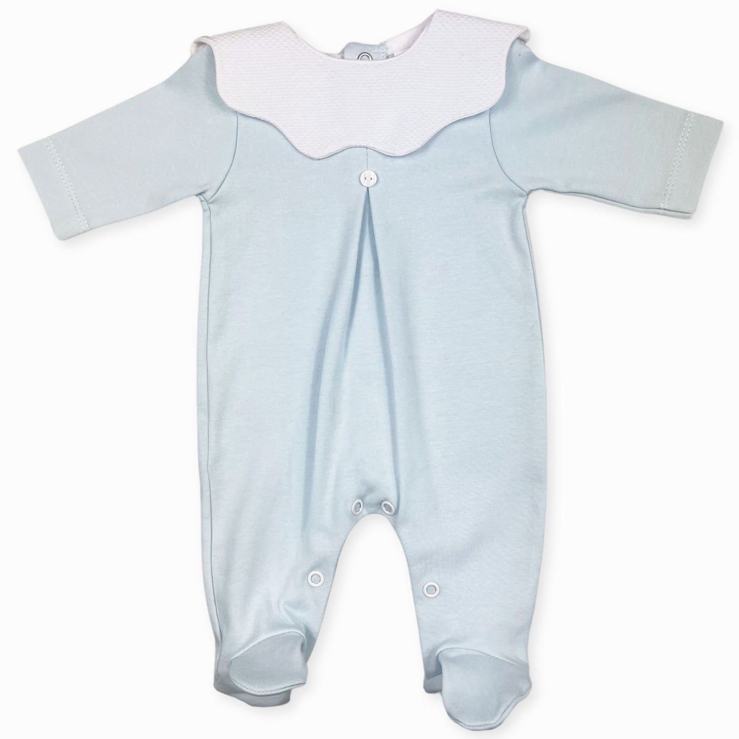 blue cotton baby boys sleepsuit