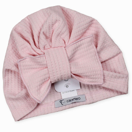 baby girls pink turban hat