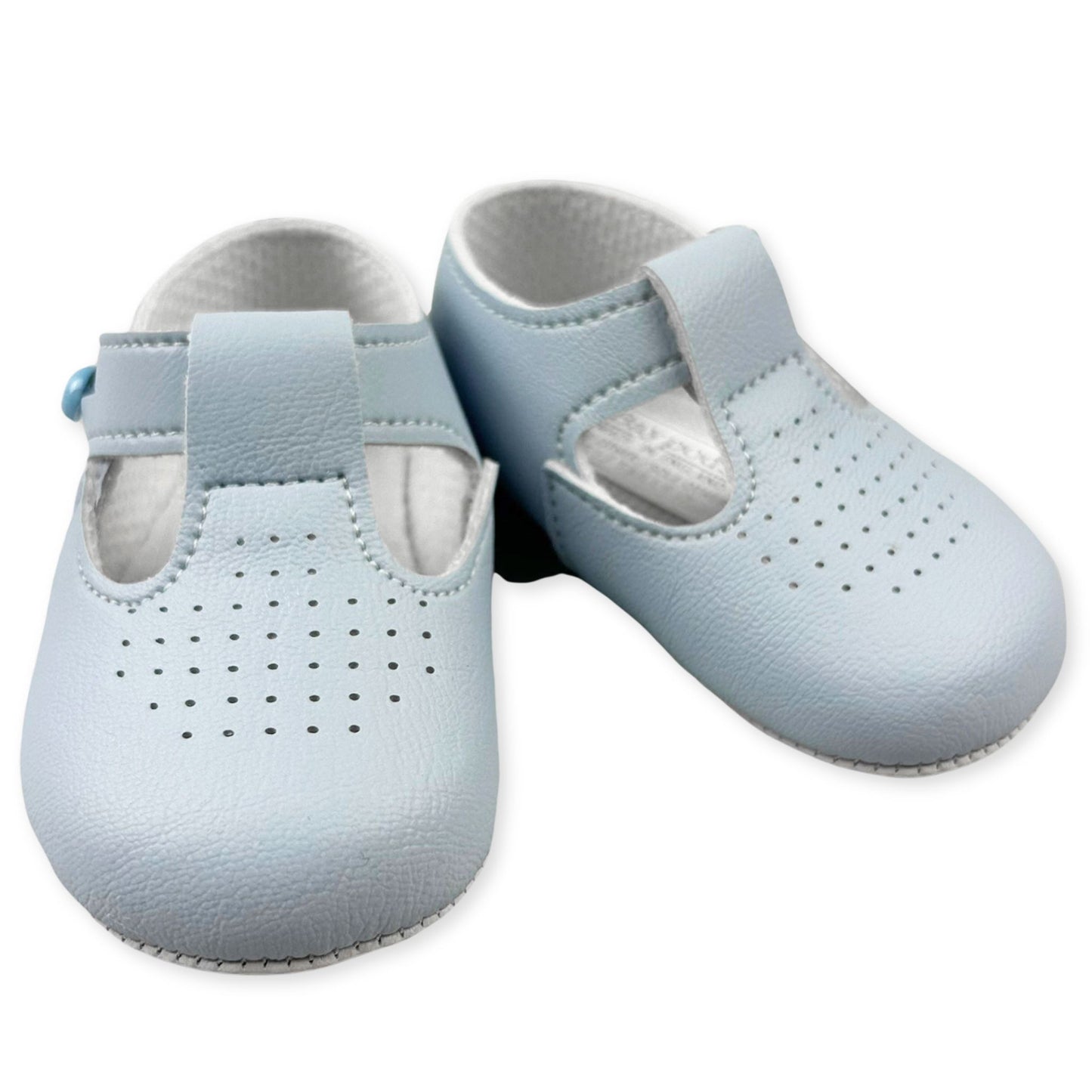 baby boys blue pram soft sole shoes