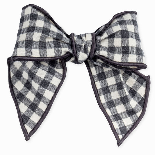 calamaro baby black white check headband hair bow