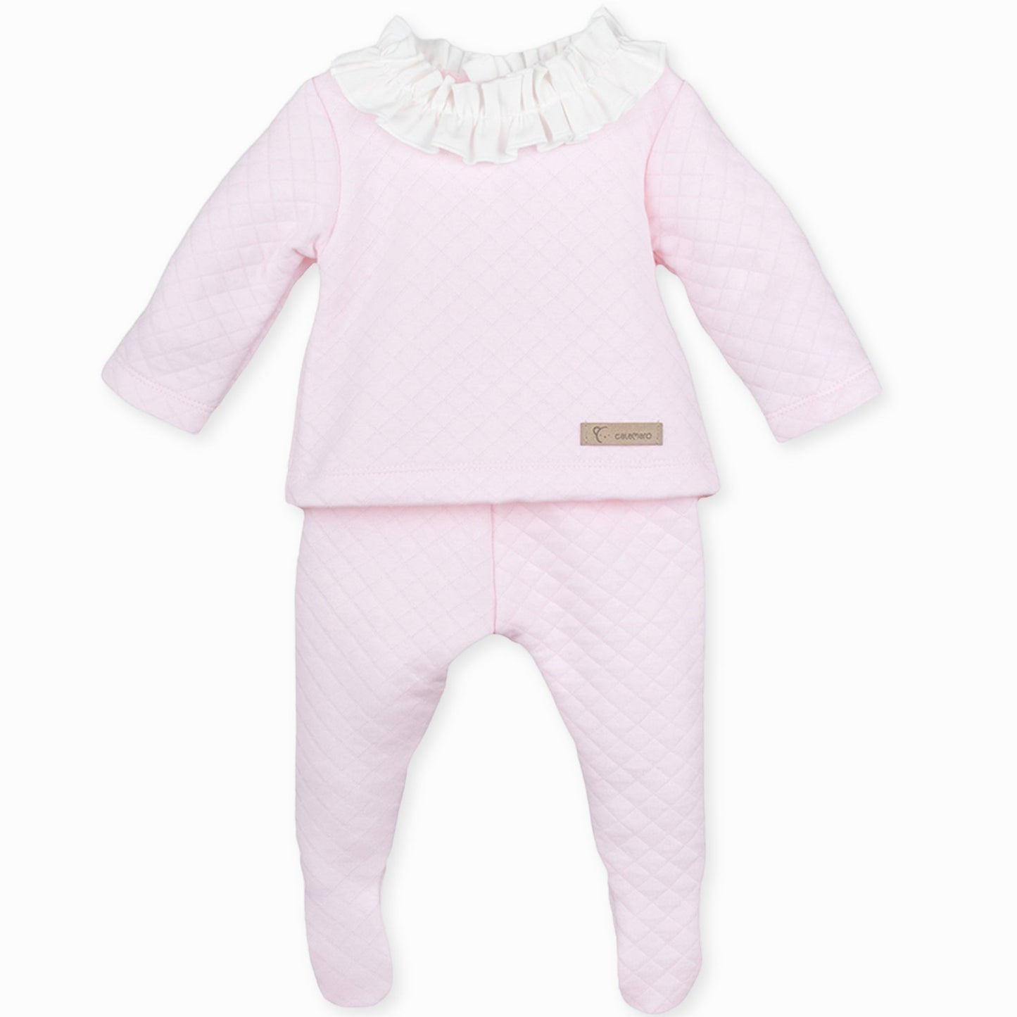 baby girl pink quilted 2 piece outfit