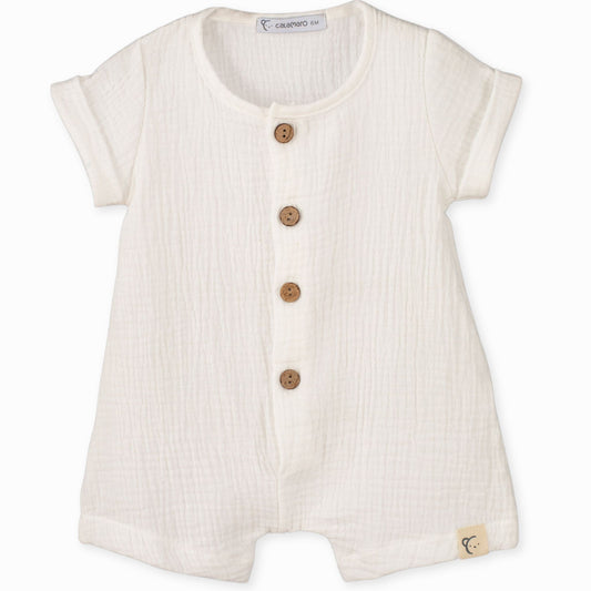 Baby boys white summer romper