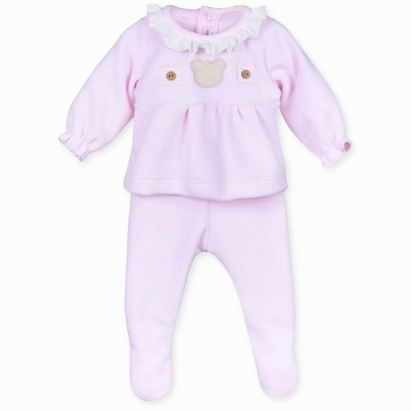 baby girls pink 2 piece velour set b spanish brand calamaro