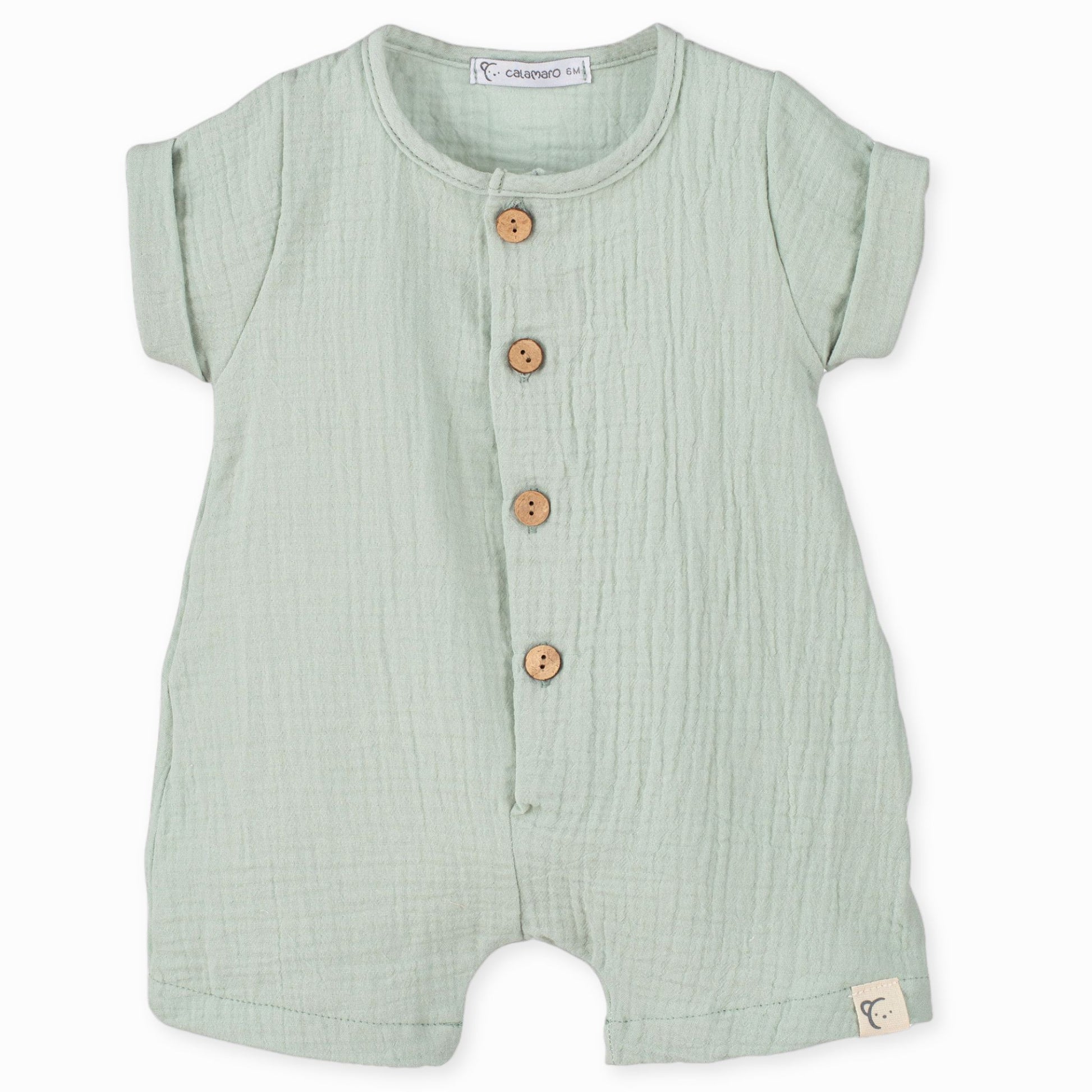 baby boys sage green romper