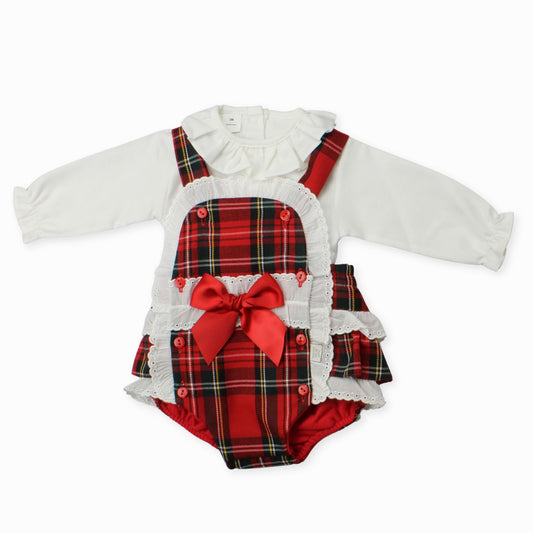 tartan and white outfit