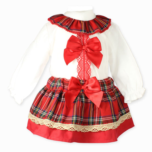Tartan and Gold Two Piece Baby Girl Outfit