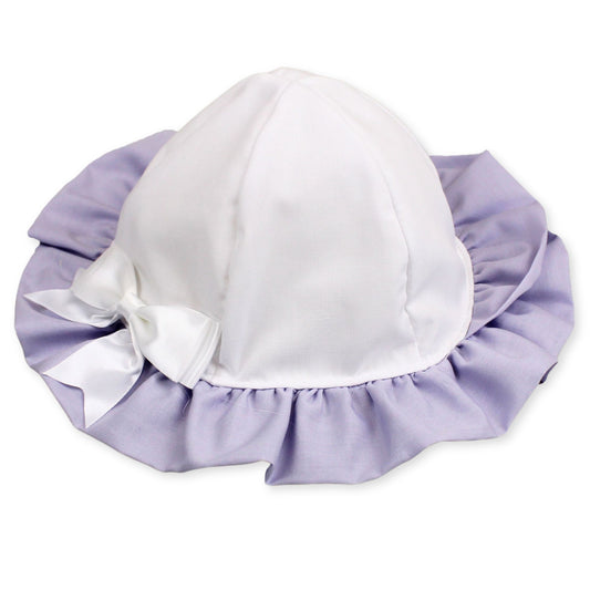 baby girl white lilac summer sun hat - sunhat