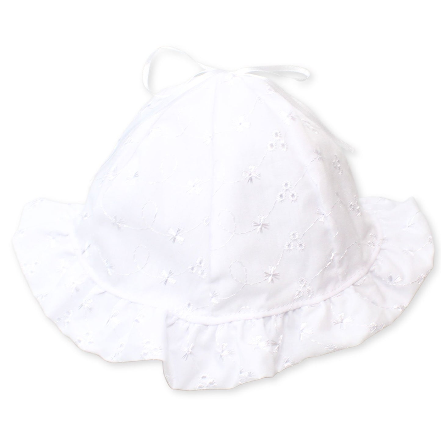 baby girls white sun hat broderie anglais