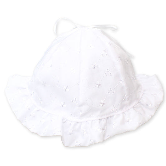 baby girls white sun hat broderie anglais