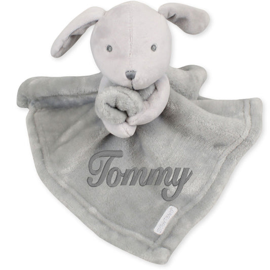 grey rabbit comforter personalised