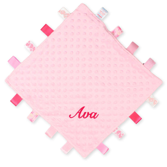 pink taggy baby comforter custom