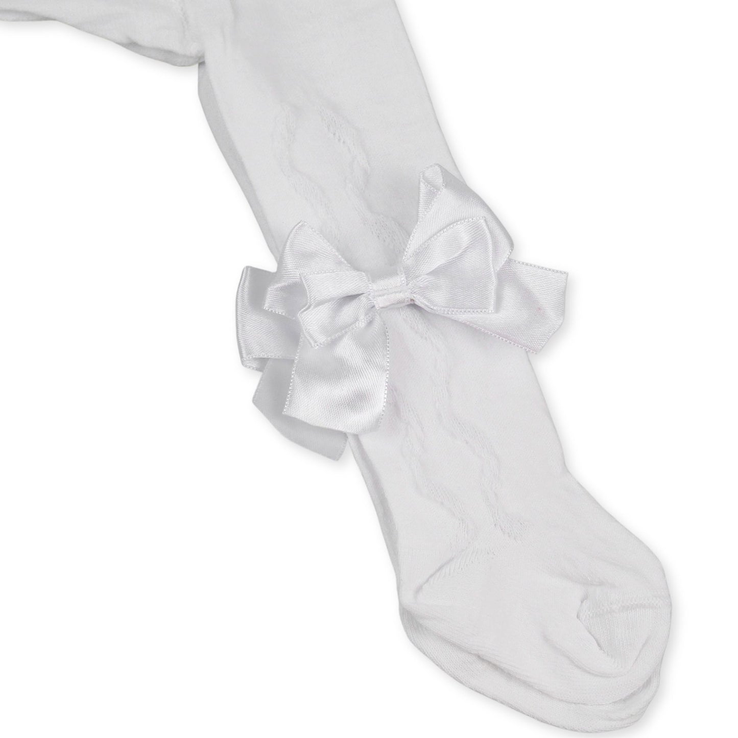 baby girls white tights with bow pex grazia