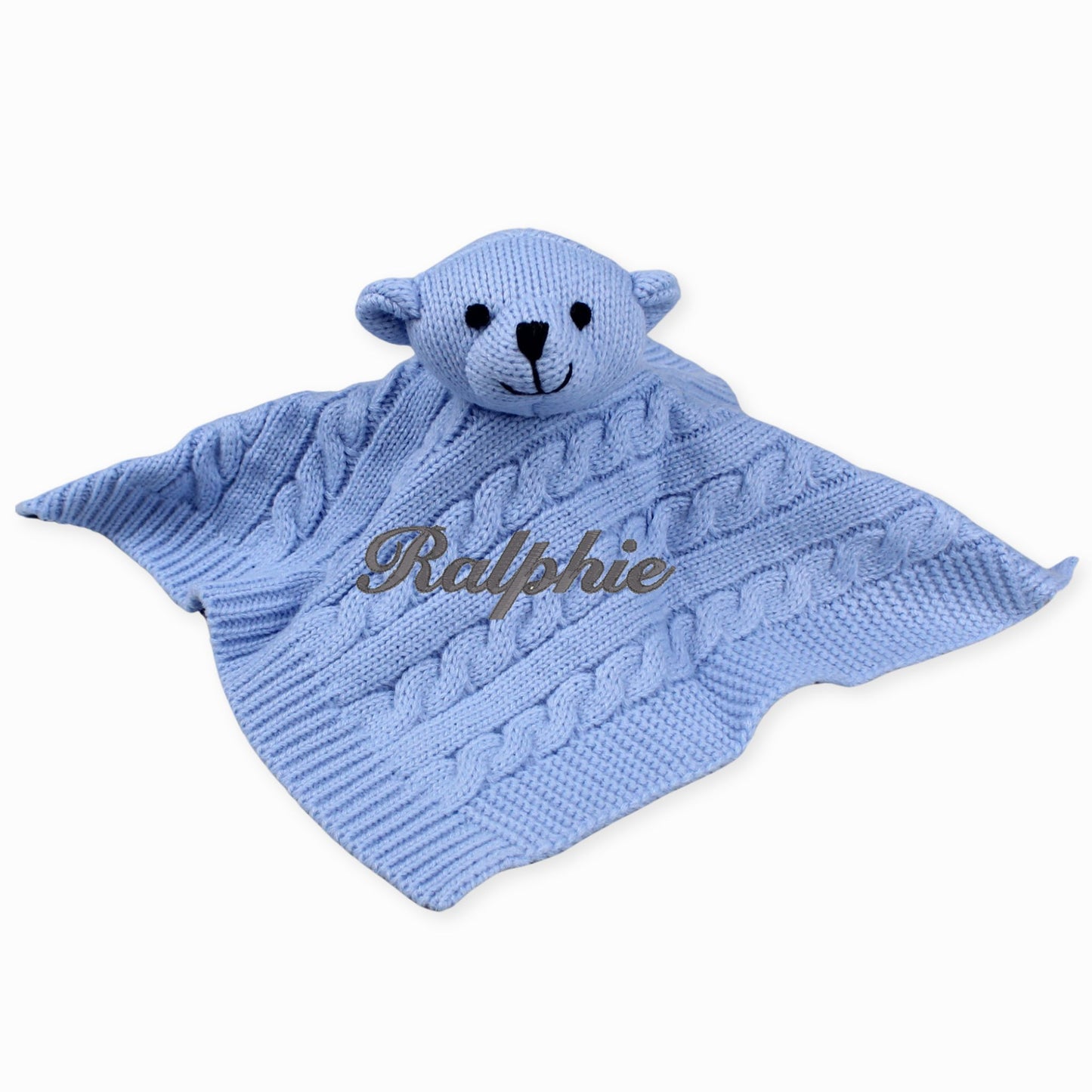personalised blue comforter teddy
