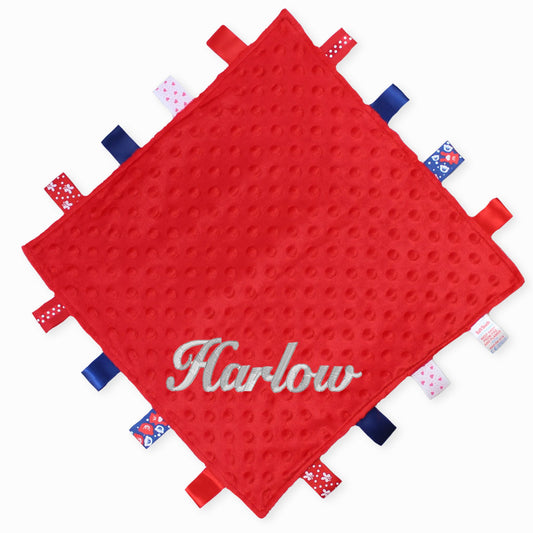 baby comforter custom Red personalised