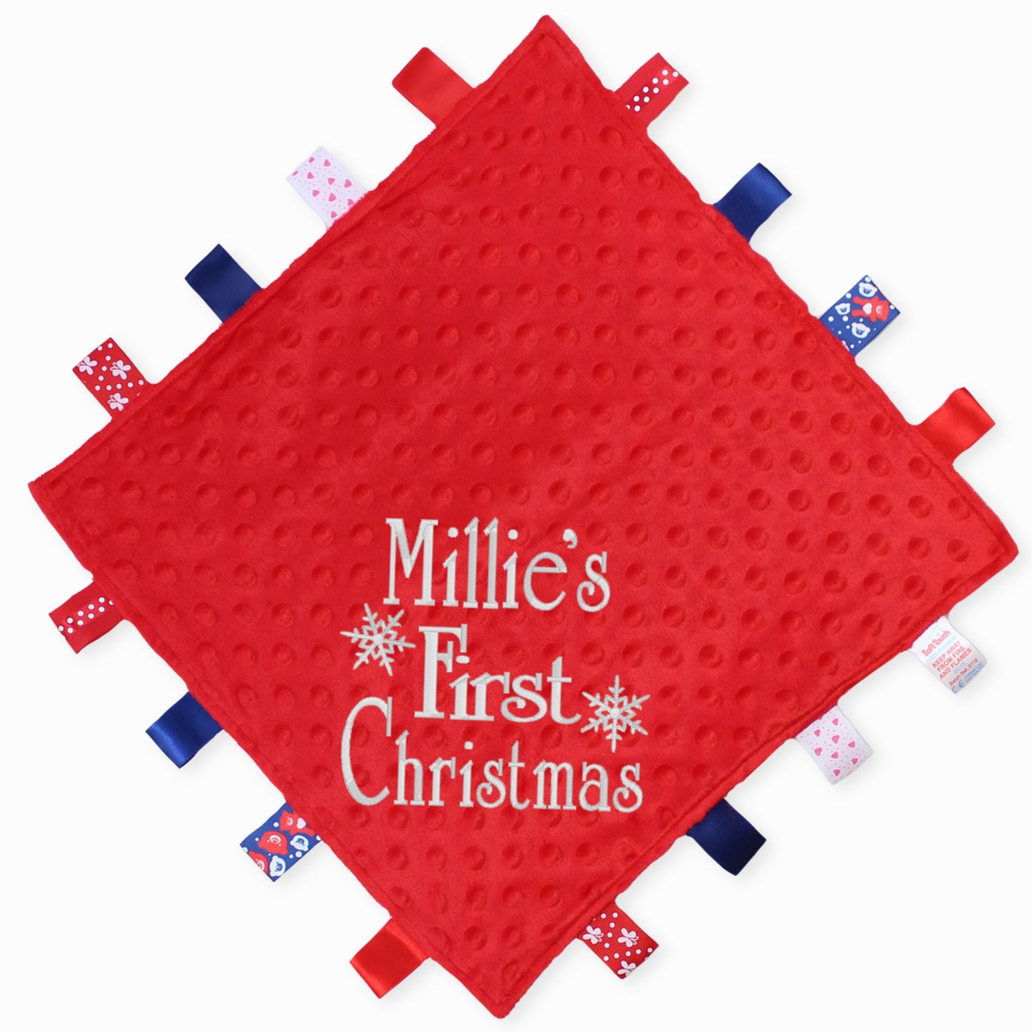 baby comforter custom Red first christmas