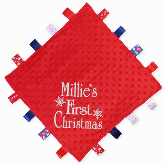 baby comforter custom Red first christmas