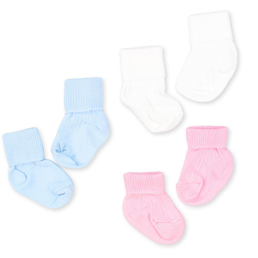 newborn baby socks , blue, white or pink