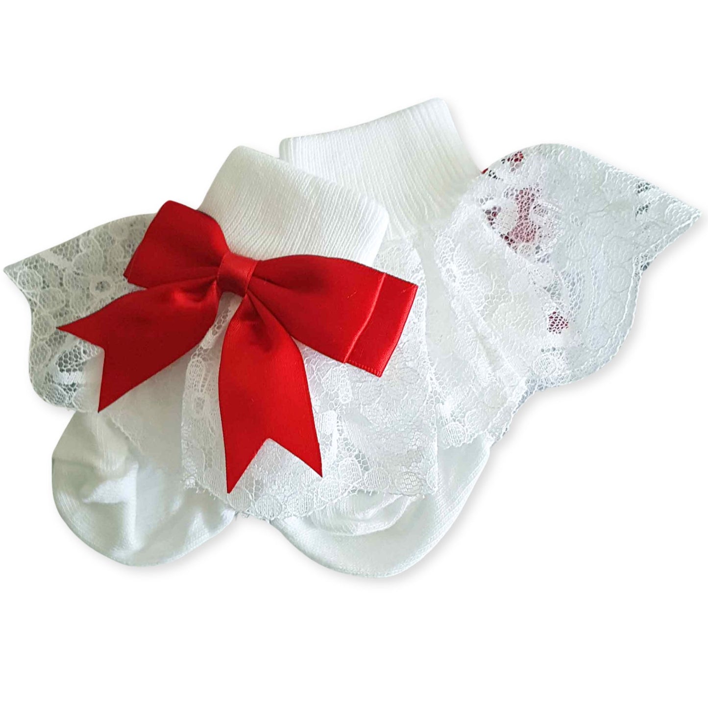 red and white ankle socks