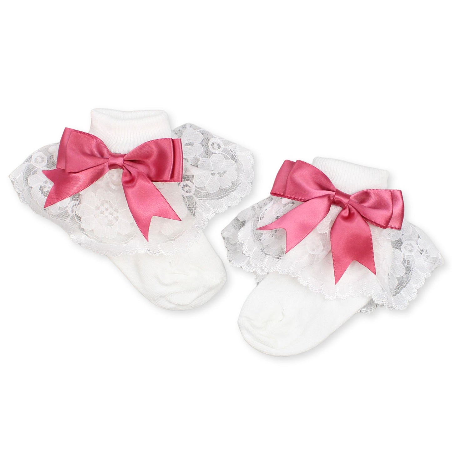 baby socks dusky pink bow