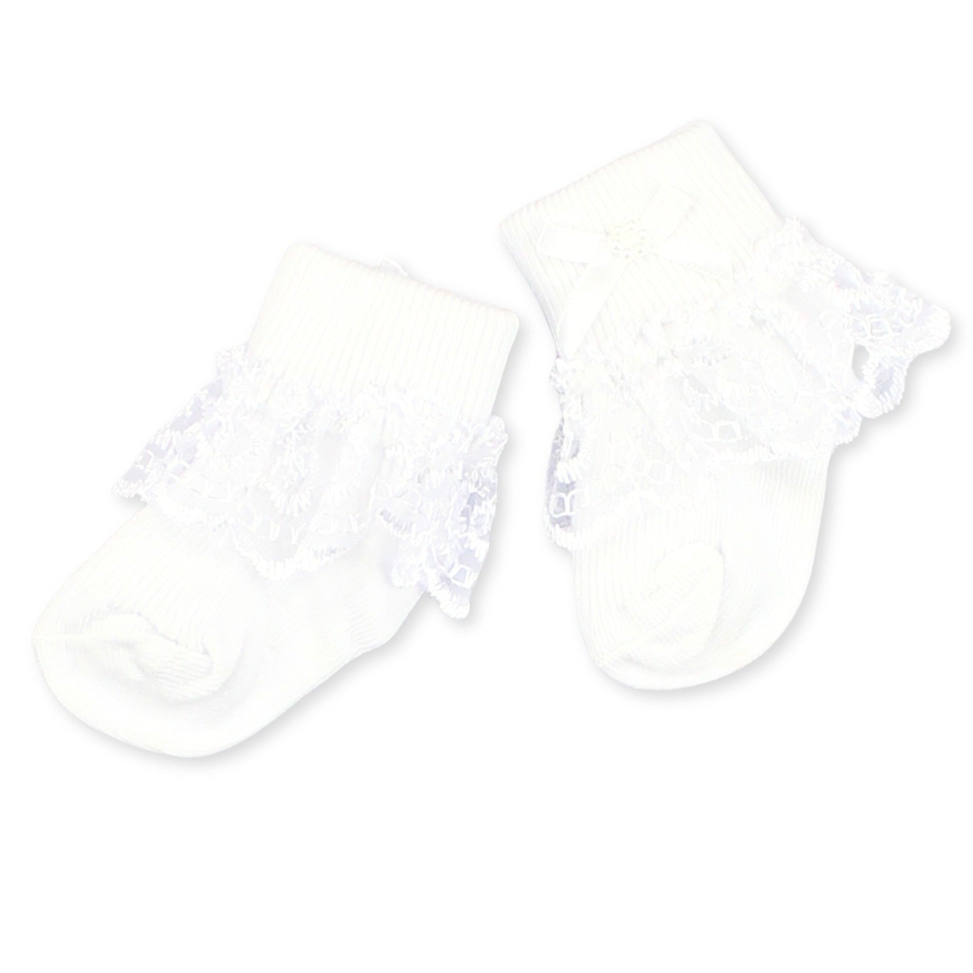 white frilly baby socks