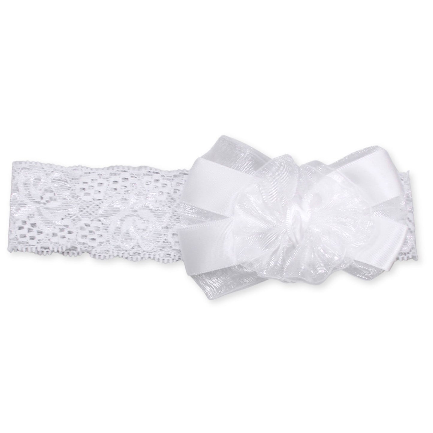 baby girls white lace headband