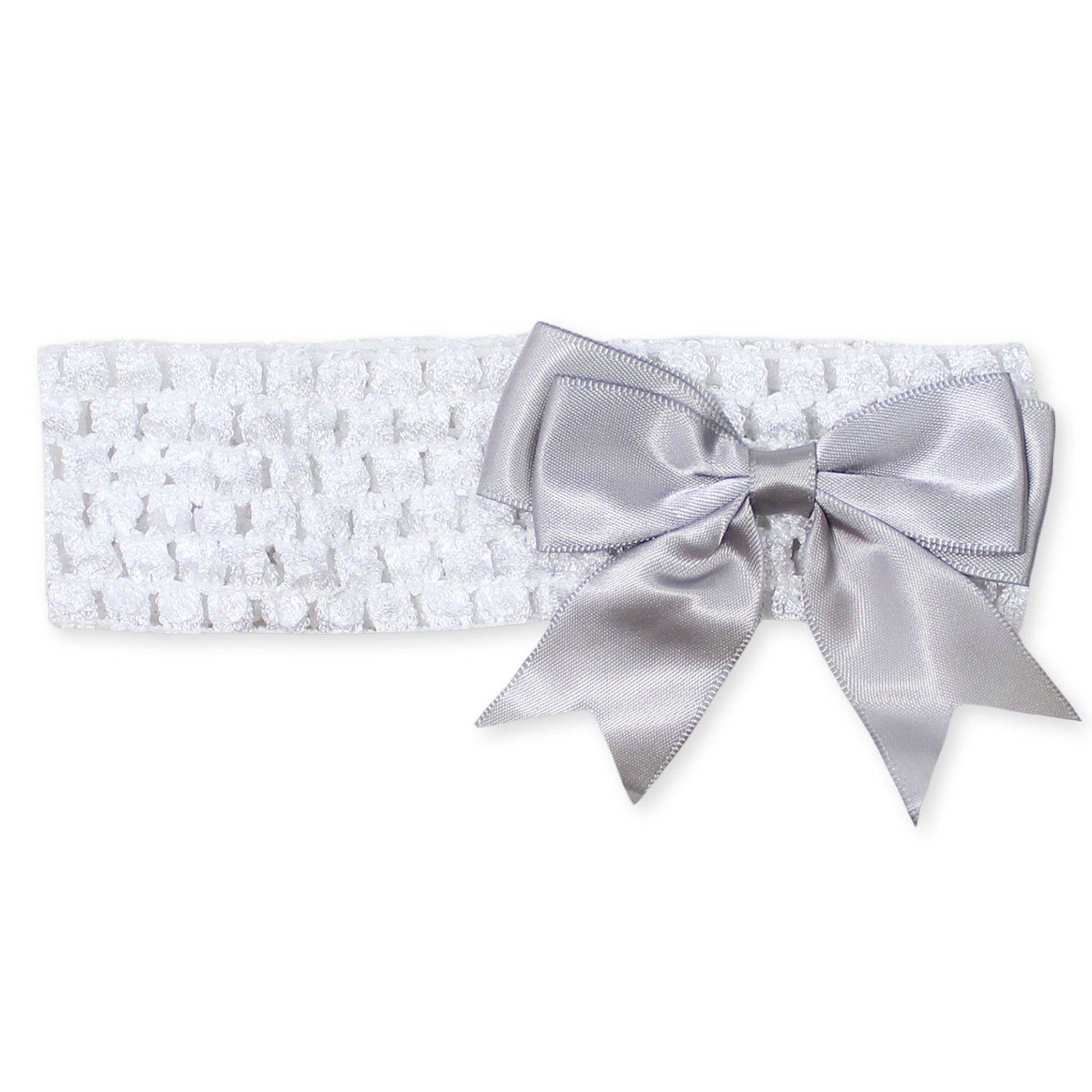 baby girl headband with grey bow