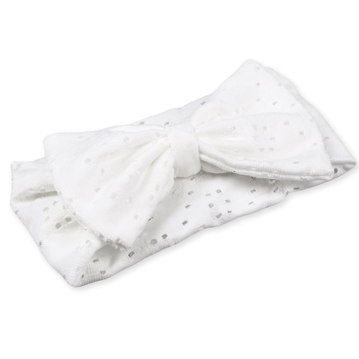 white baby girl headband with bow