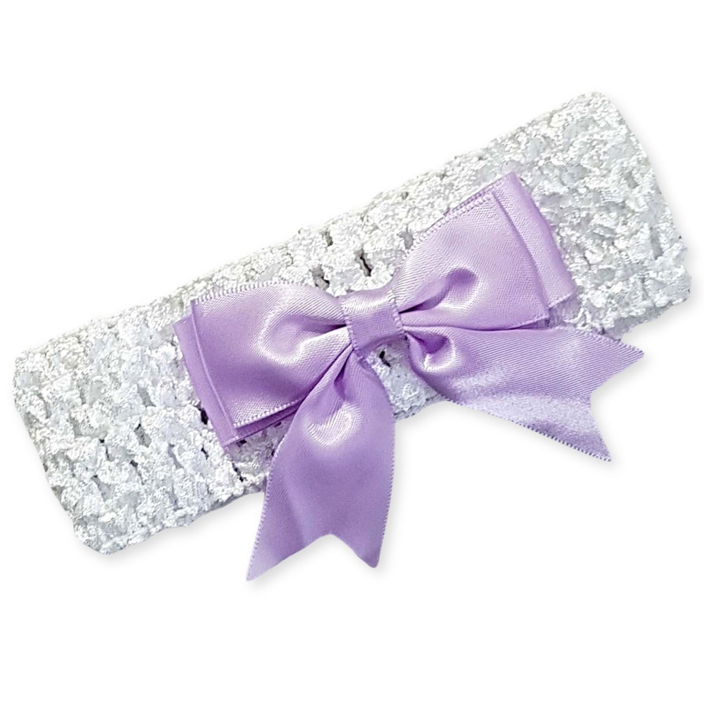 baby headband with lilac bow