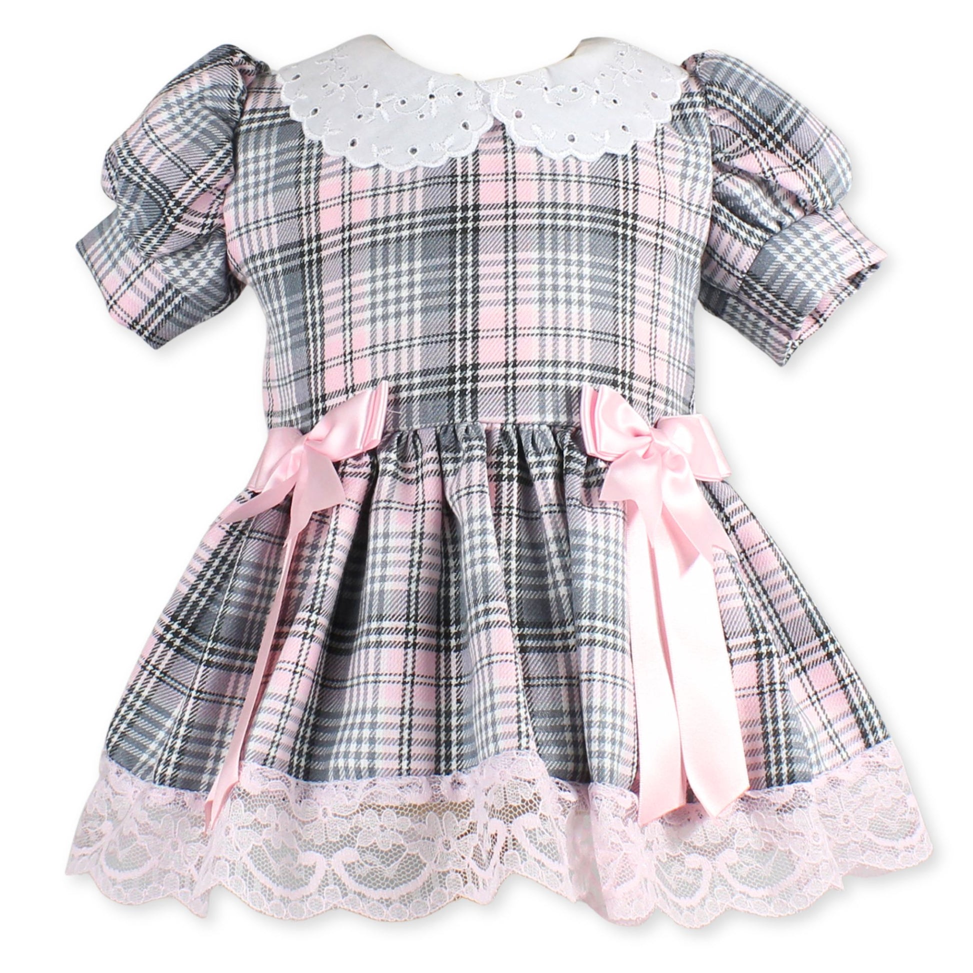 baby girls pink tartan dress